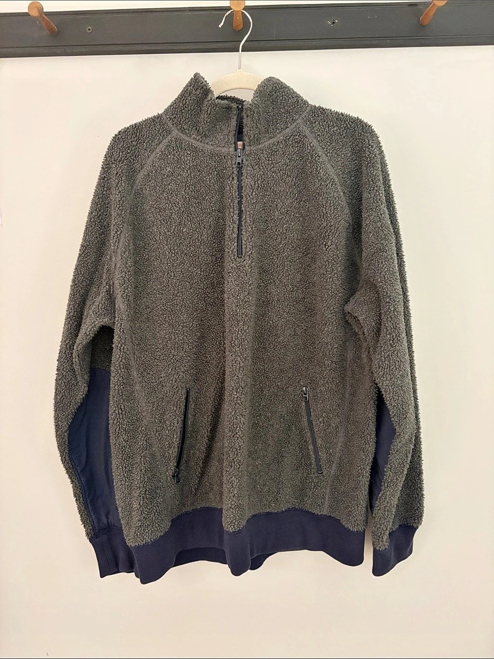 J.Crew Gray Fleece Quarter-Zip Jacket
